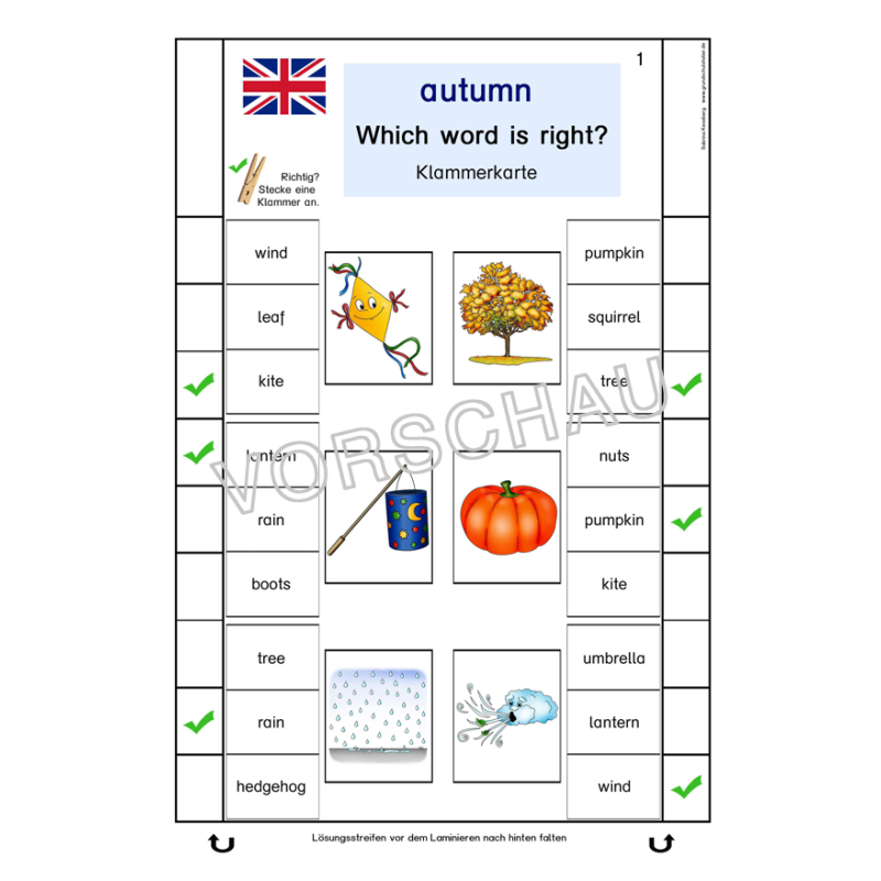 Englischmaterialien autumn (Herbst)
