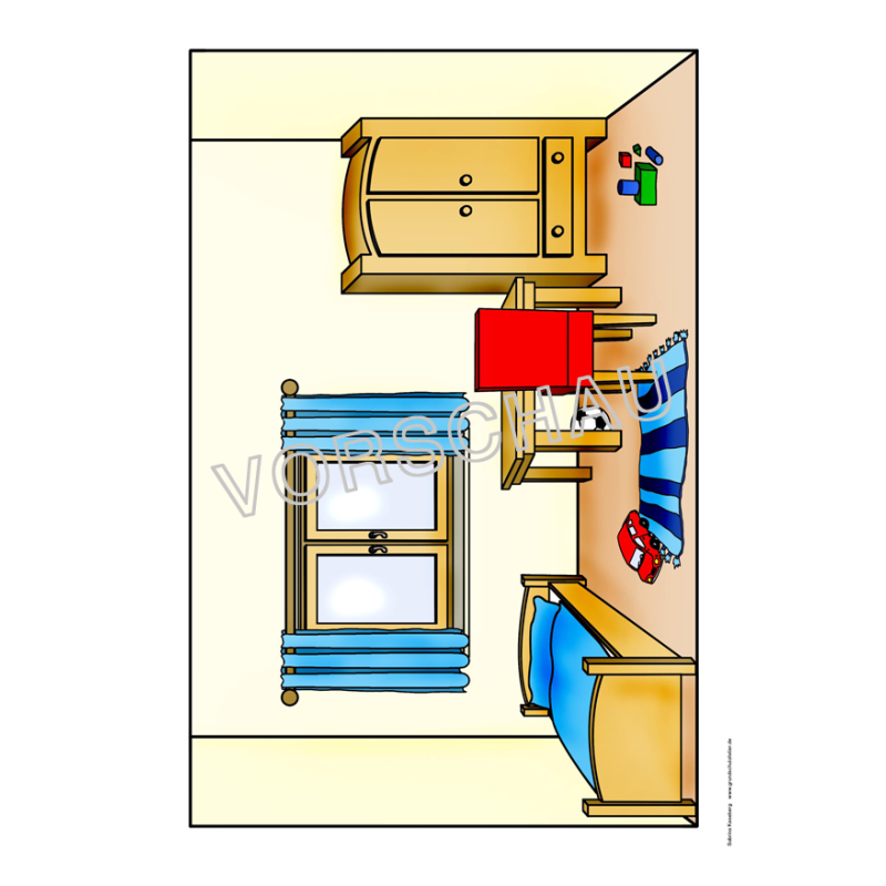 Englischmaterialien at home (rooms, furniture)