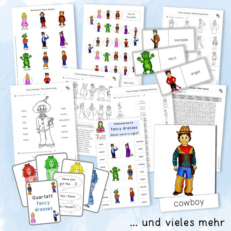 Englischmaterialien fancy dresses (Halloween)