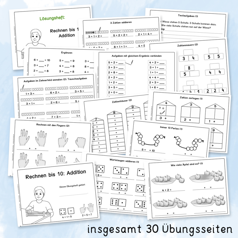 Übungsheft: Addition bis 10 (Klasse 1)