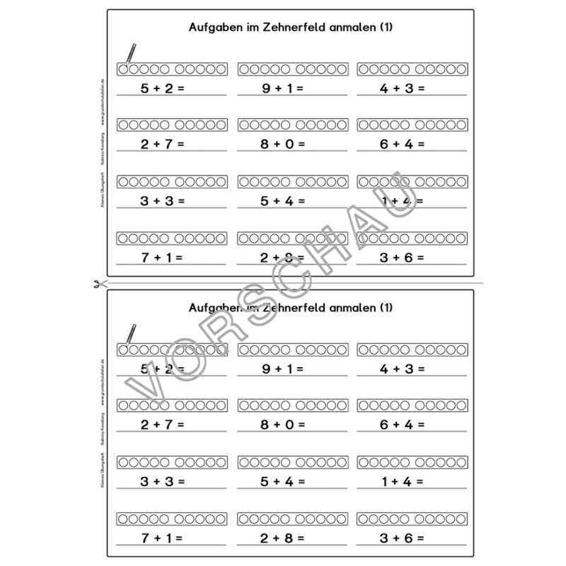 Übungsheft: Addition bis 10 (Klasse 1)
