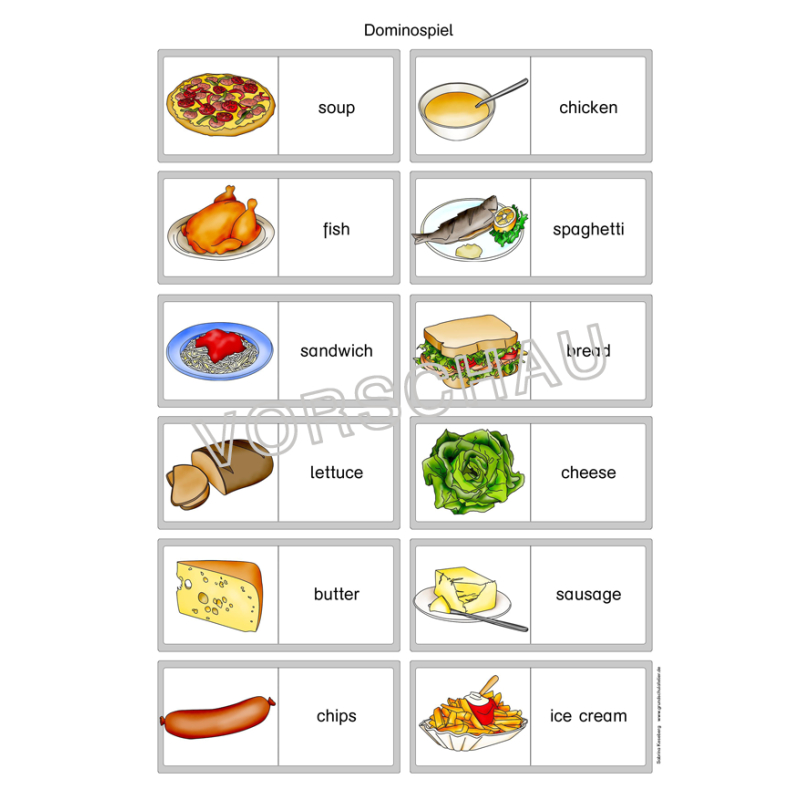 Englischmaterialien food and drinks
