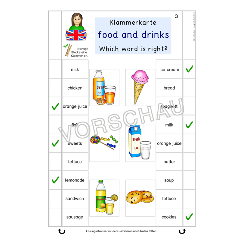 Englischmaterialien: food and drinks