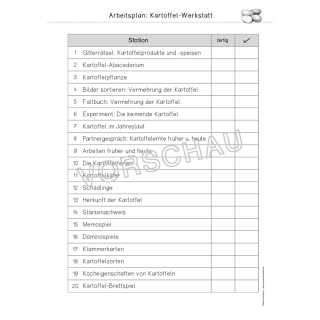 Kartoffel Werkstatt für die Grundschule