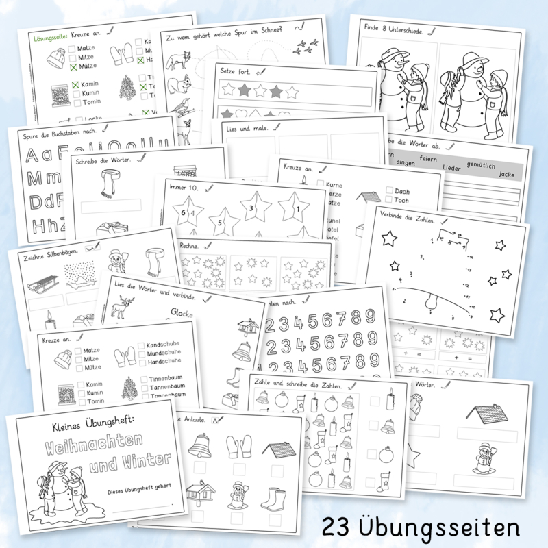 Übungsheft Weihnachten und Winter (Klasse 1)