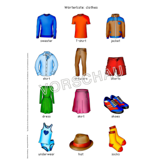 Englischmaterialien clothes