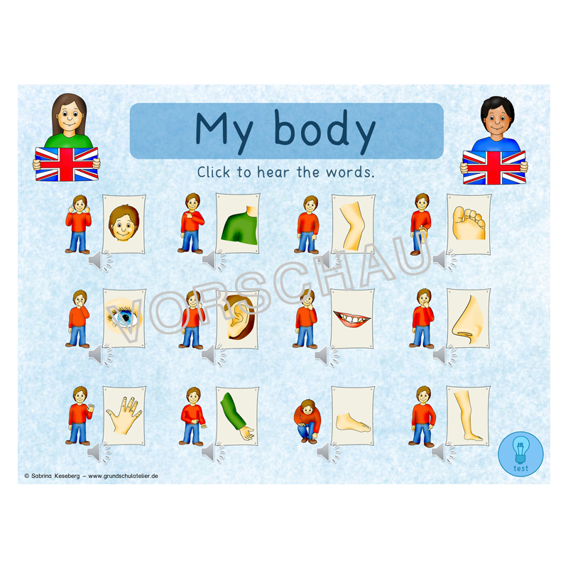 interaktive Lernübung für den Englischunterricht my body