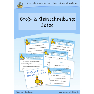 Groß- und Kleinschreibung: Sätze (Karten)