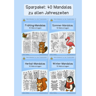 Jahreszeiten-Mandalas (40 Malvorlagen, Sparpaket)