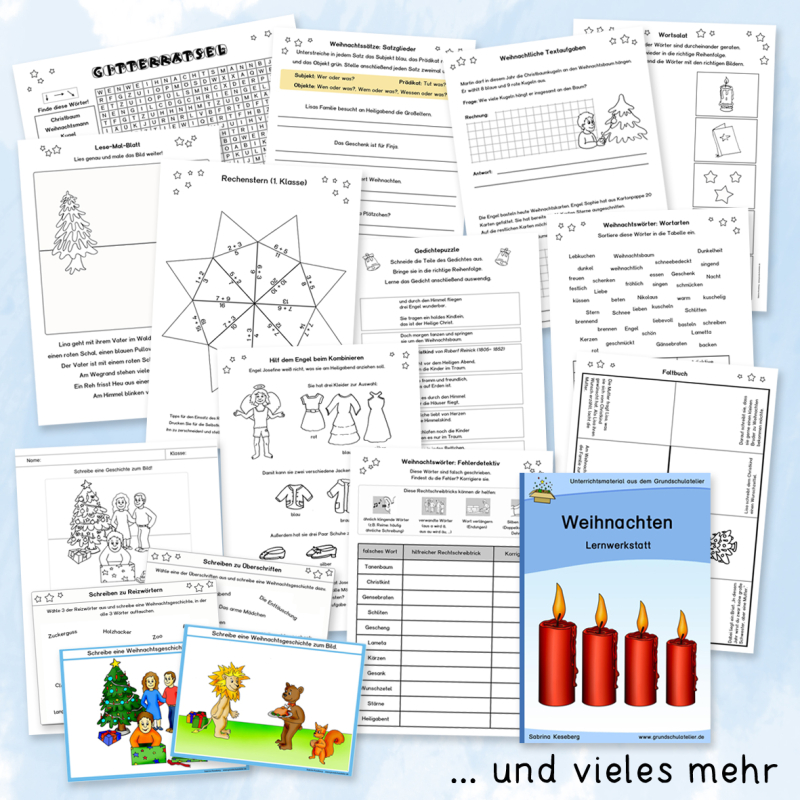 Lernwerkstatt zu Weihnachten für die Grundschule