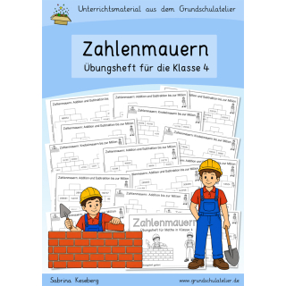 Zahlenmauern (Mathe, Klasse 4, Übungsheft)