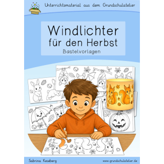 Windlichter für den Herbst (Bastelvorlagen)
