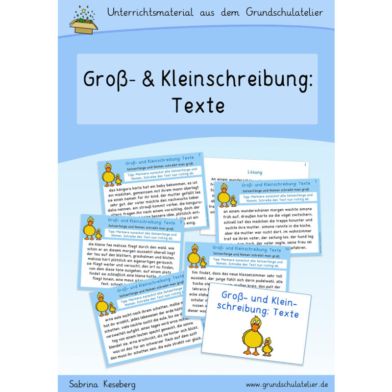 Groß- Und Kleinschreibung Im Englischen www.grundschulatelier.de