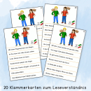 Klammerkarten zum Leseverständnis 2