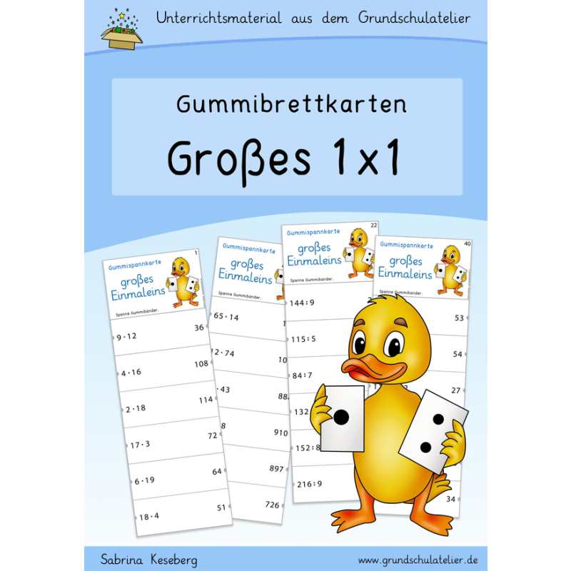 Gummispannkarten: großes Einmaleins (1x1), Mulitplikation ...