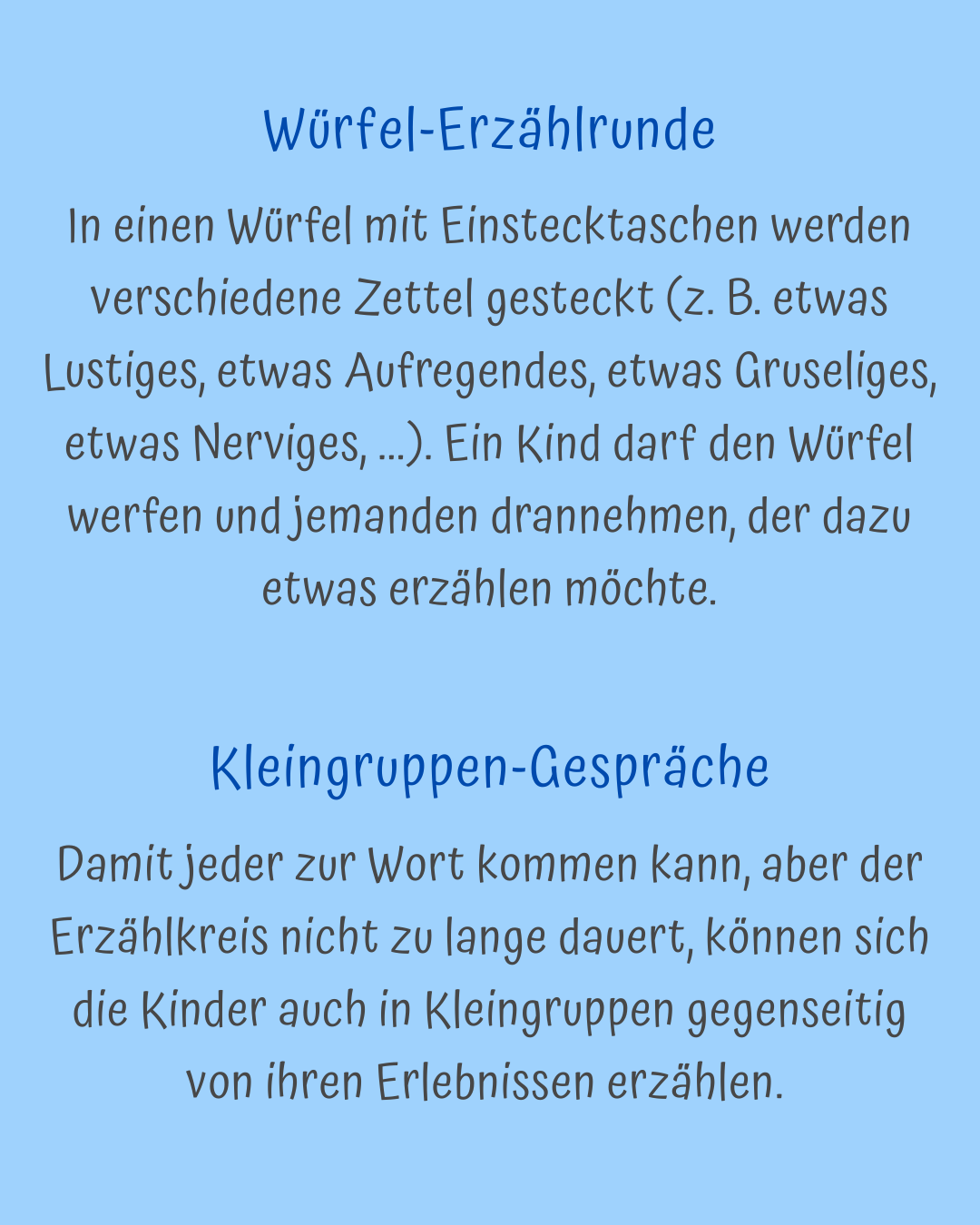 Ideen für das Erzählen vom Wochenende