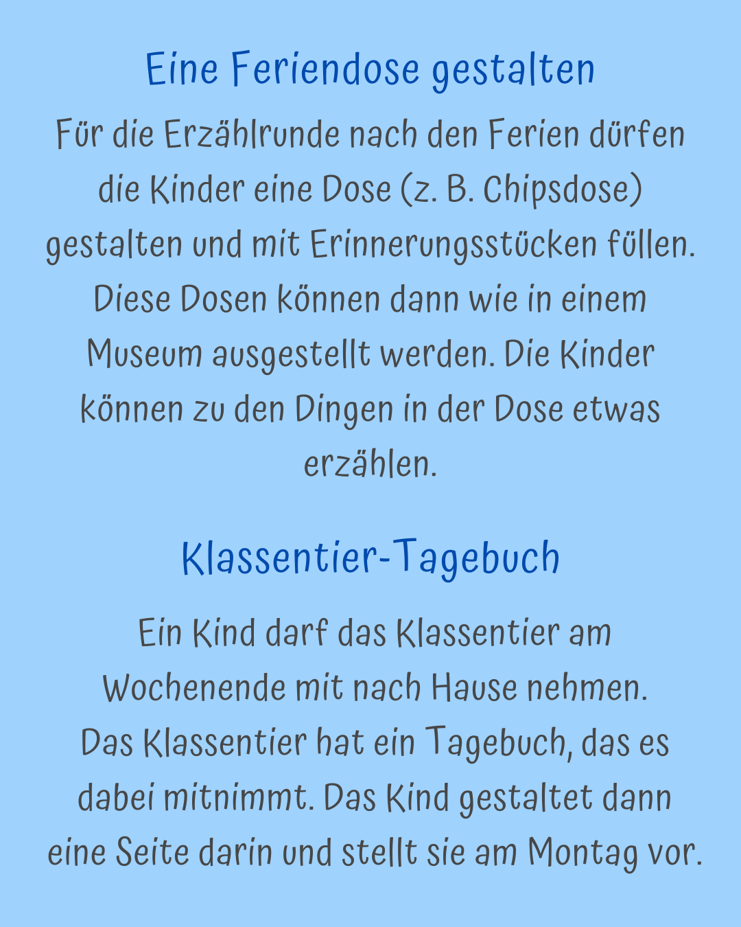 Ideen für das Erzählen vom Wochenende