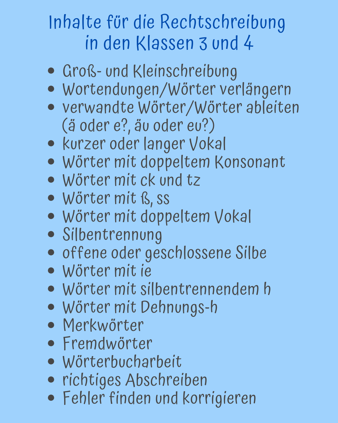 Rechtschreibung und Grammatik Klassen 3 und 4