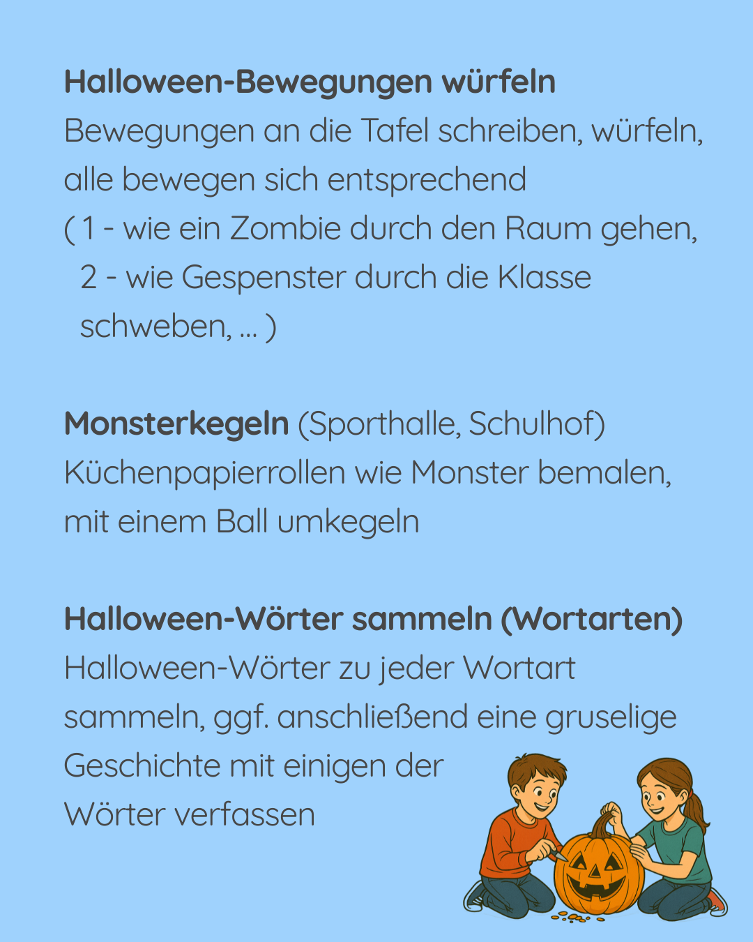 Halloween Spielideen Grundschule