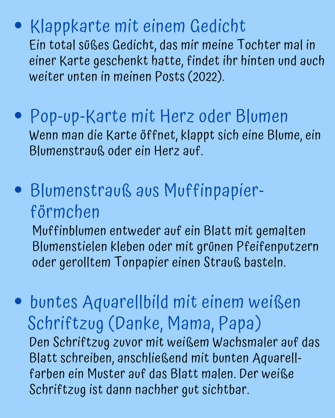 Muttertag-Vatertag-Ideen
