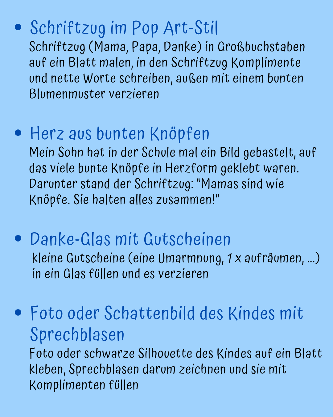 Muttertag-Vatertag-Ideen