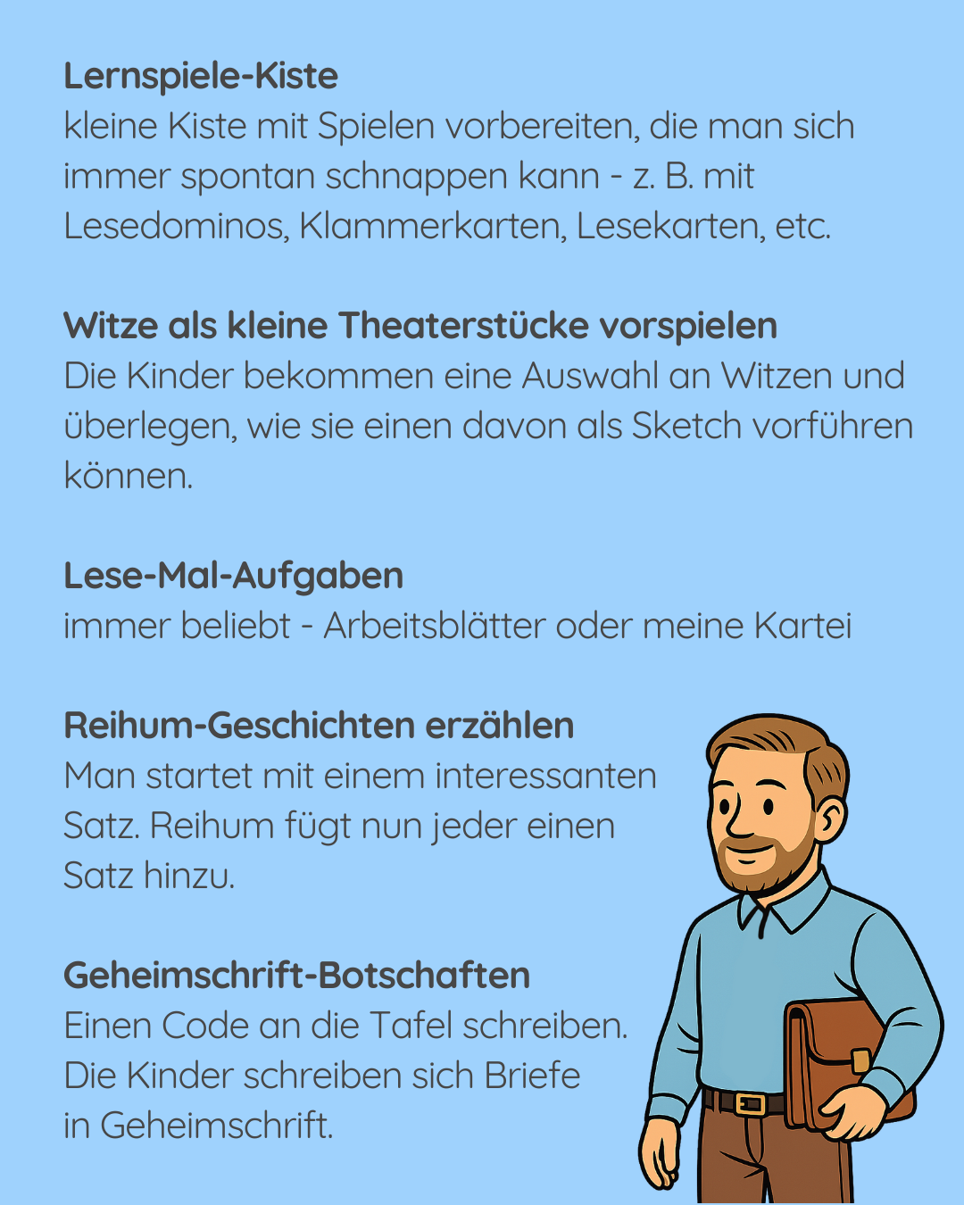 Vertretungsunterricht Ideen